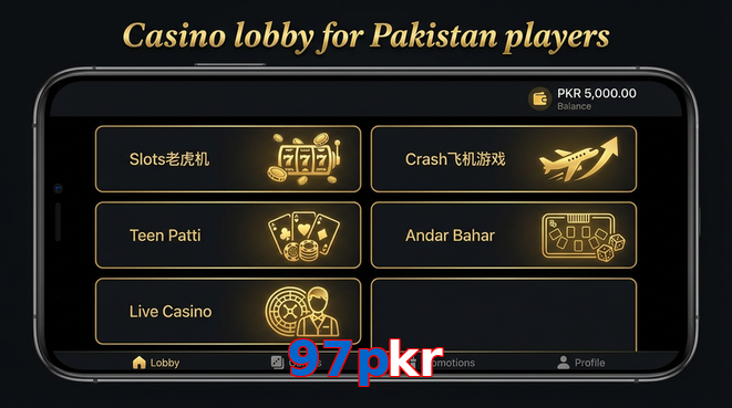 Lobby view of 97Pkr for Pakistan users
